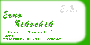 erno mikschik business card